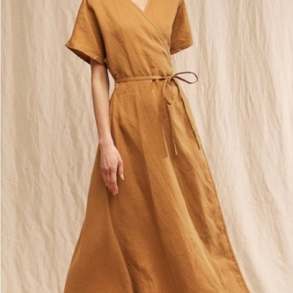 LinenHandmadeStudio Wrap Dress Handmade in Lithuania - Picture 2 of 6